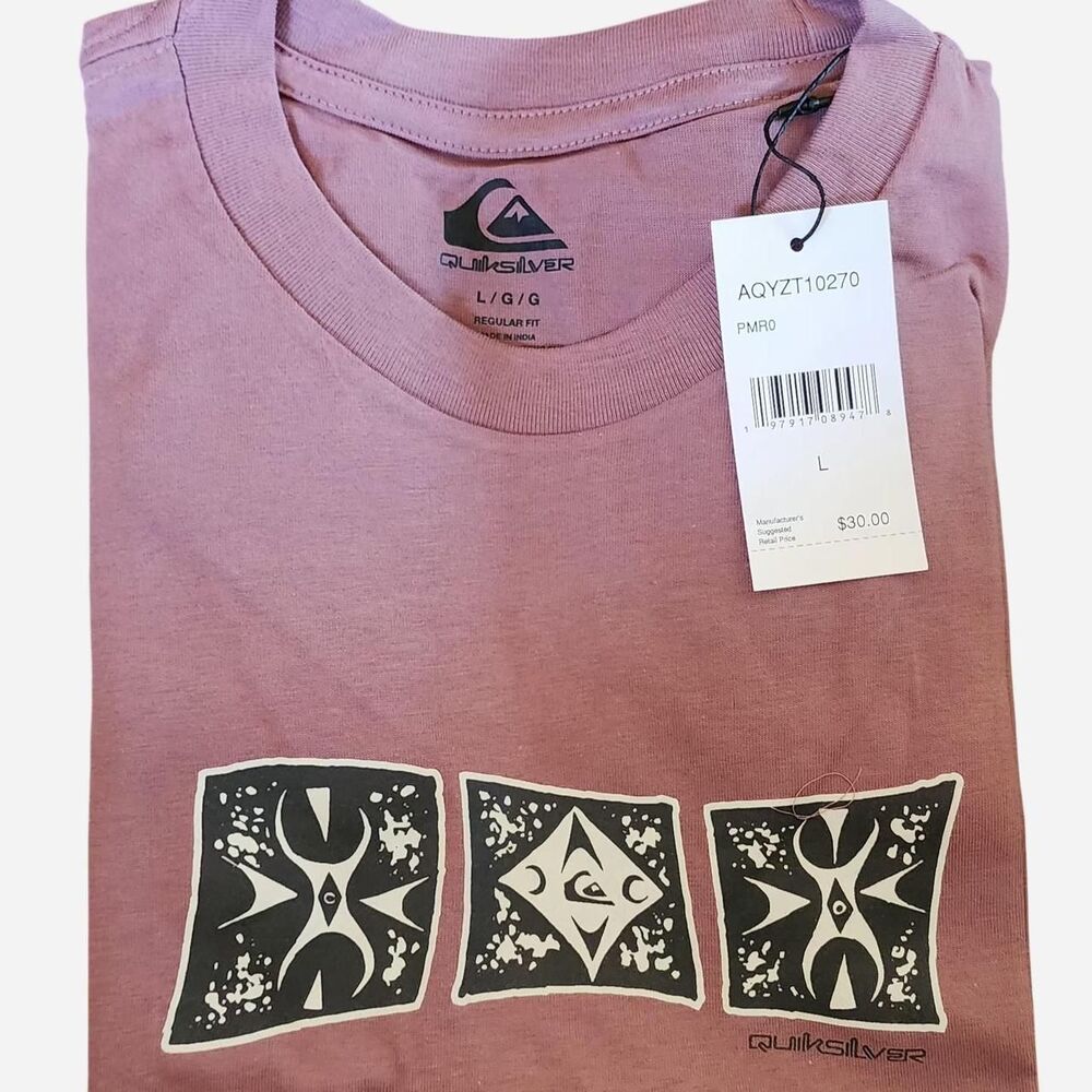 Quiksilver Men's Pink and Purple T-shirt